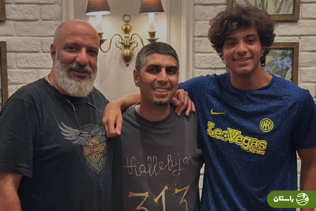 عکسی از امیر جعفری و پسرش در کنار رضا پیشرو