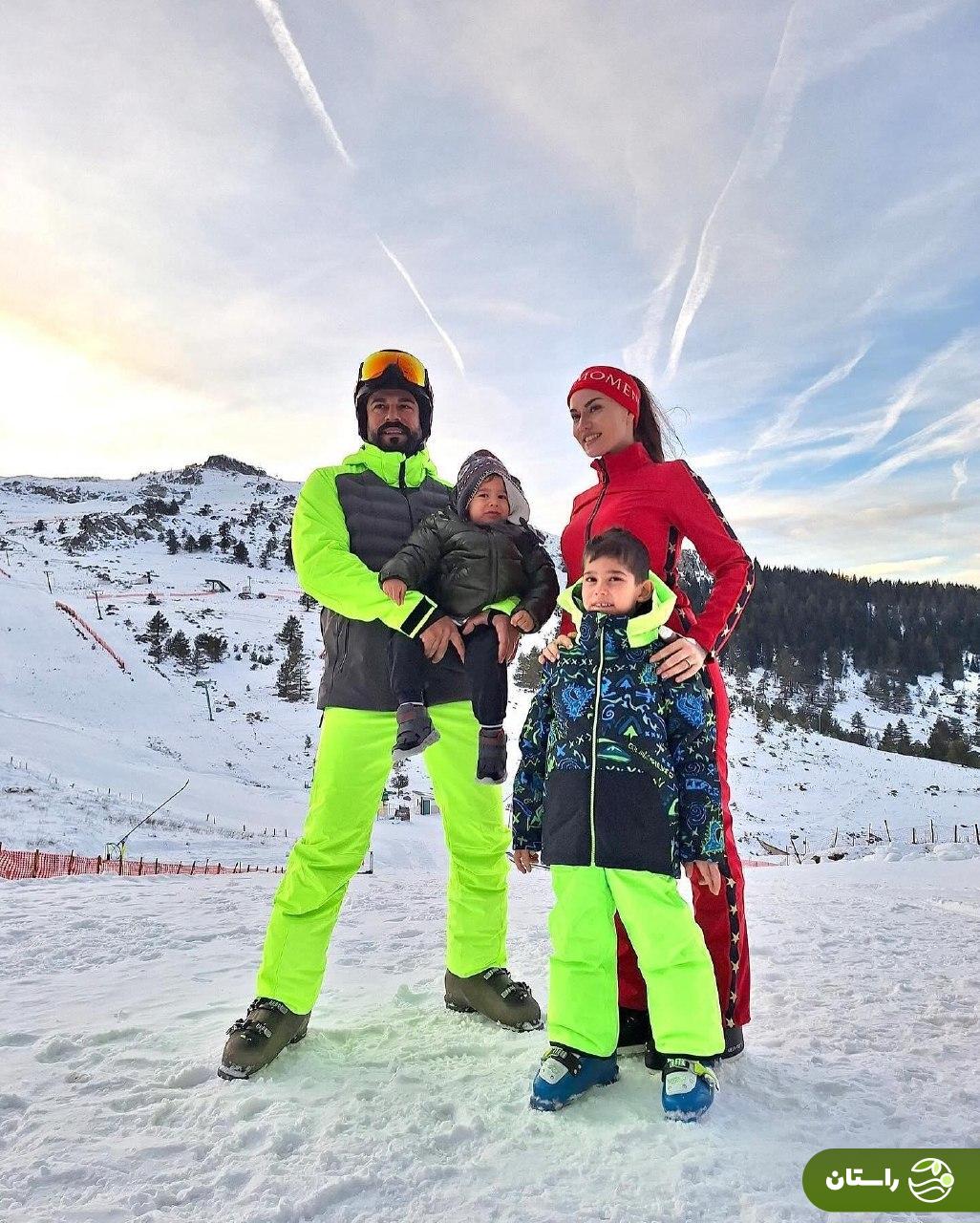 تصاویر |‌ تعطیللات زمستانی فحریه اوجن به همراه همسر و فرزندانش