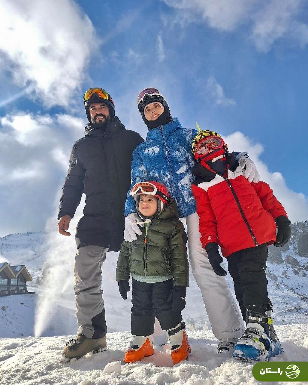 تصاویر |‌ تعطیللات زمستانی فحریه اوجن به همراه همسر و فرزندانش