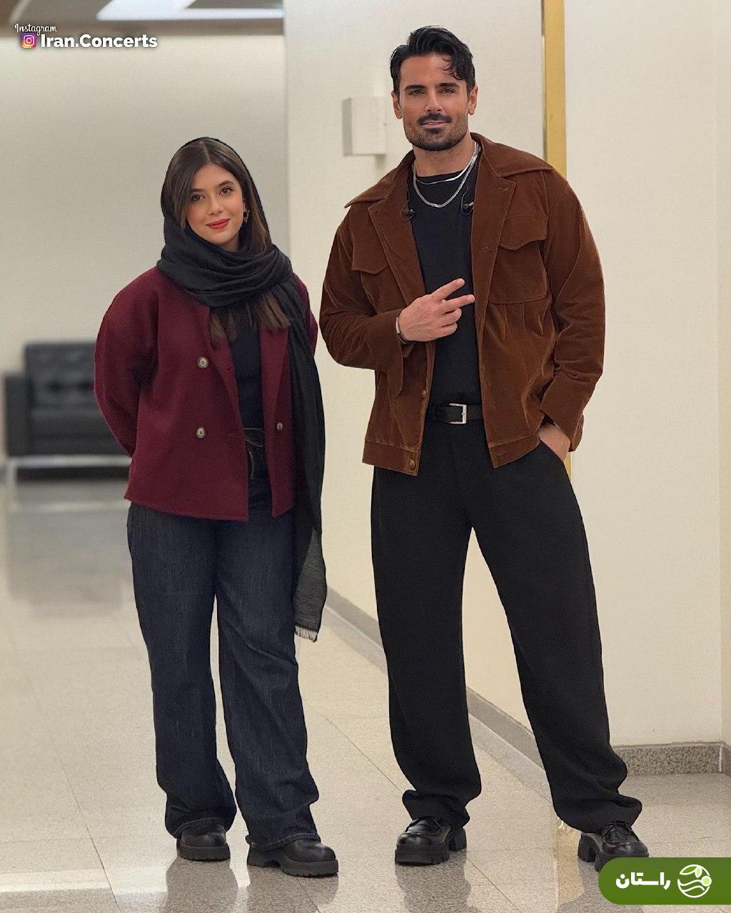 عکس | پژمان بازغی و نفس بازغی در پشت صحنه کنسرت سهراب پاکزاد