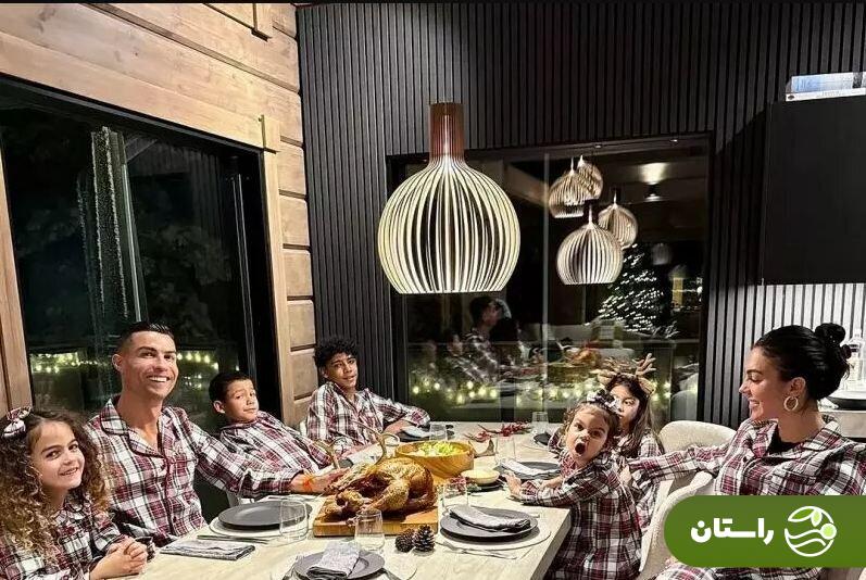 عکس | جشن کریسمس با خانواده «رونالدو» و «جورجینا»