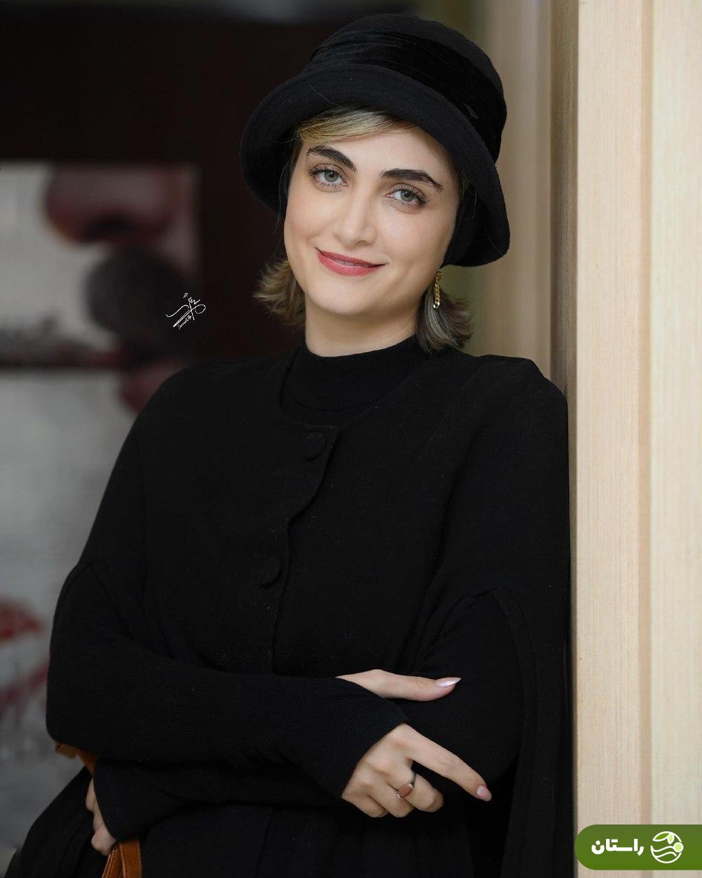 تصاویر | تیپ مشکی الناز ملک با کلاه در اکران پیشمرگ