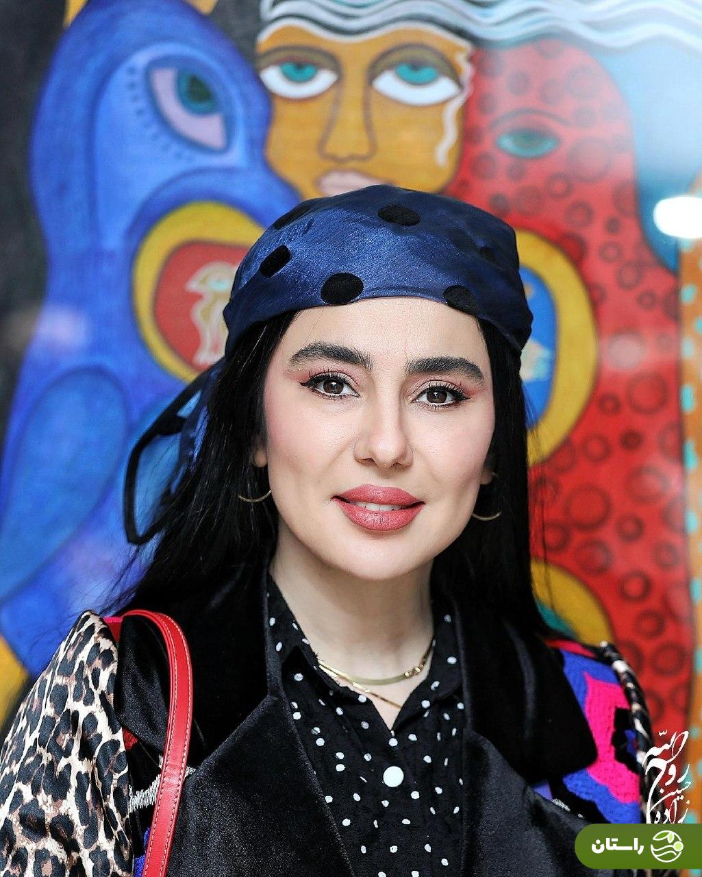 تصاویر | استایل متفاوت و خاص شیدا یوسفی در نمایشگاه نقاشی ثمره بختیاری