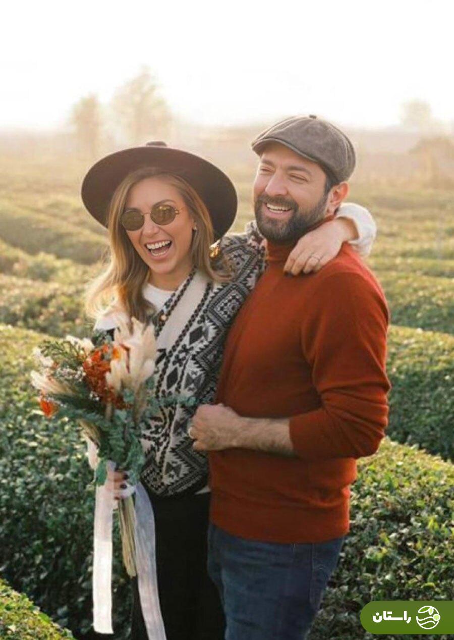 عکس عاشقانه بهرام رادان و همسرش مینا مختاری