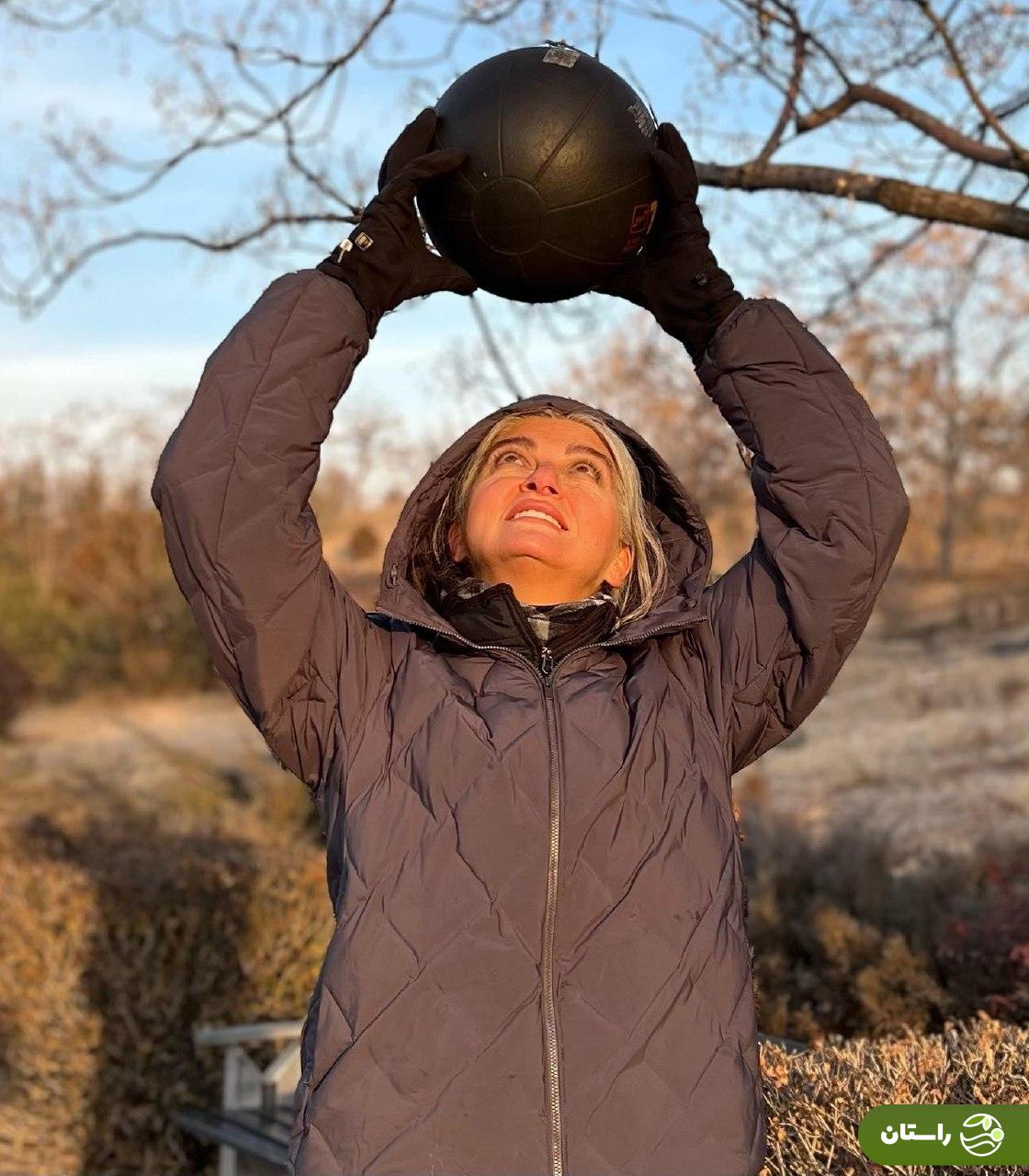 تصاویر |  ژست‌های ورزشی رویا جاوید سینمای ایران در دل طبیعت