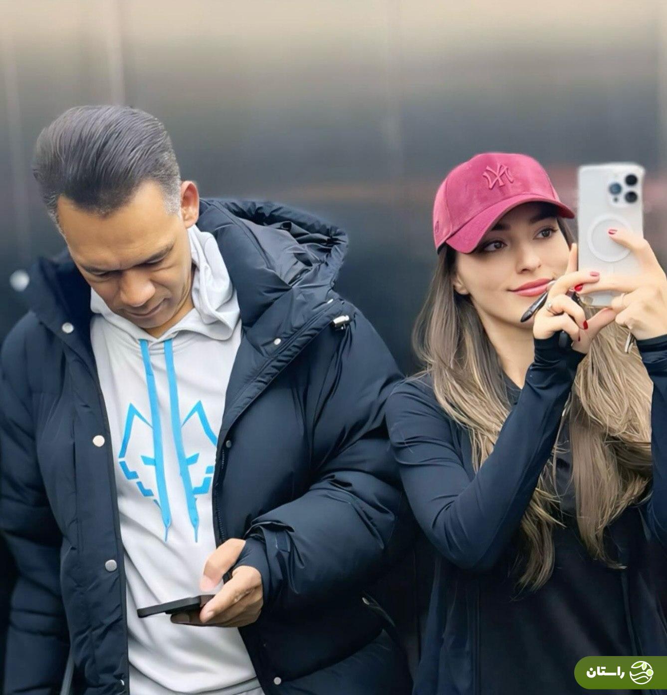 عکس | سلفی آسانسوری شیدا مقصودلو با همسرش ژوزه مورایس