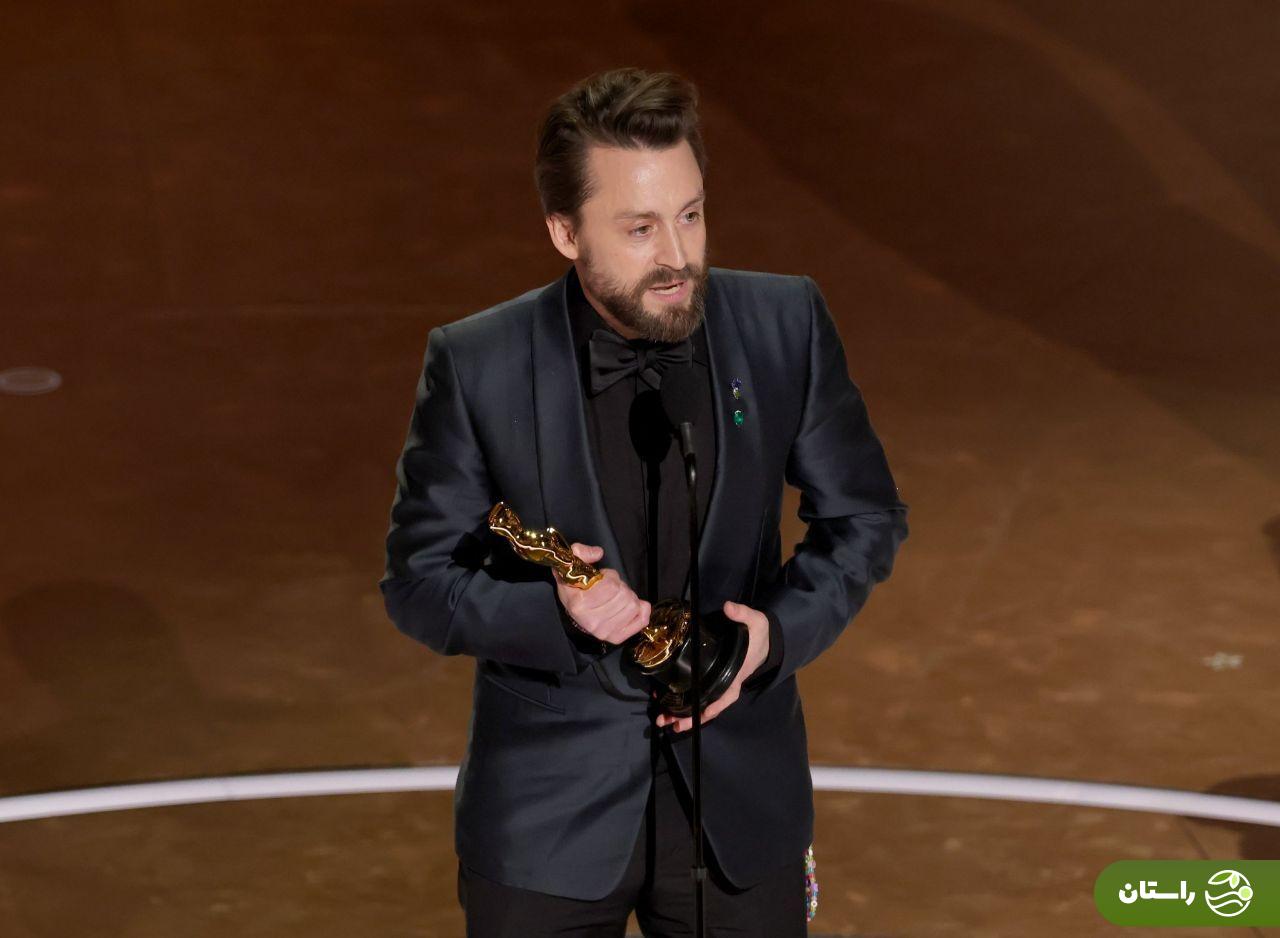 درخواست عاشقانه و جالب کیرن کالکین از همسرش پس از دریافت جایزه اسکار