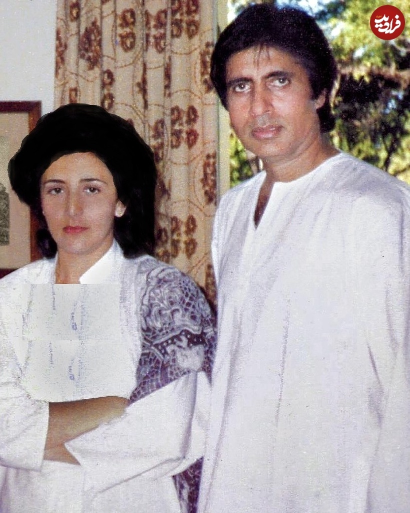 عکس | سفر در زمان؛ دیدار «نوش آفرین با آمیتا باچان» در هند سال ۱۳۶۴