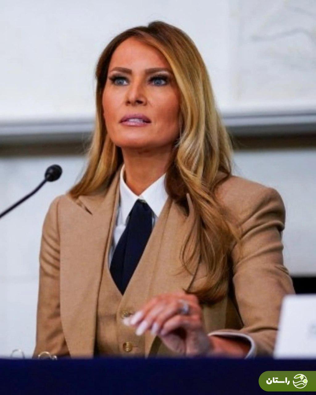 پوشش خبرساز ملانیا ترامپ در کنگره آمریکا و تمجید دونالد ترامپ از او + تصاویر