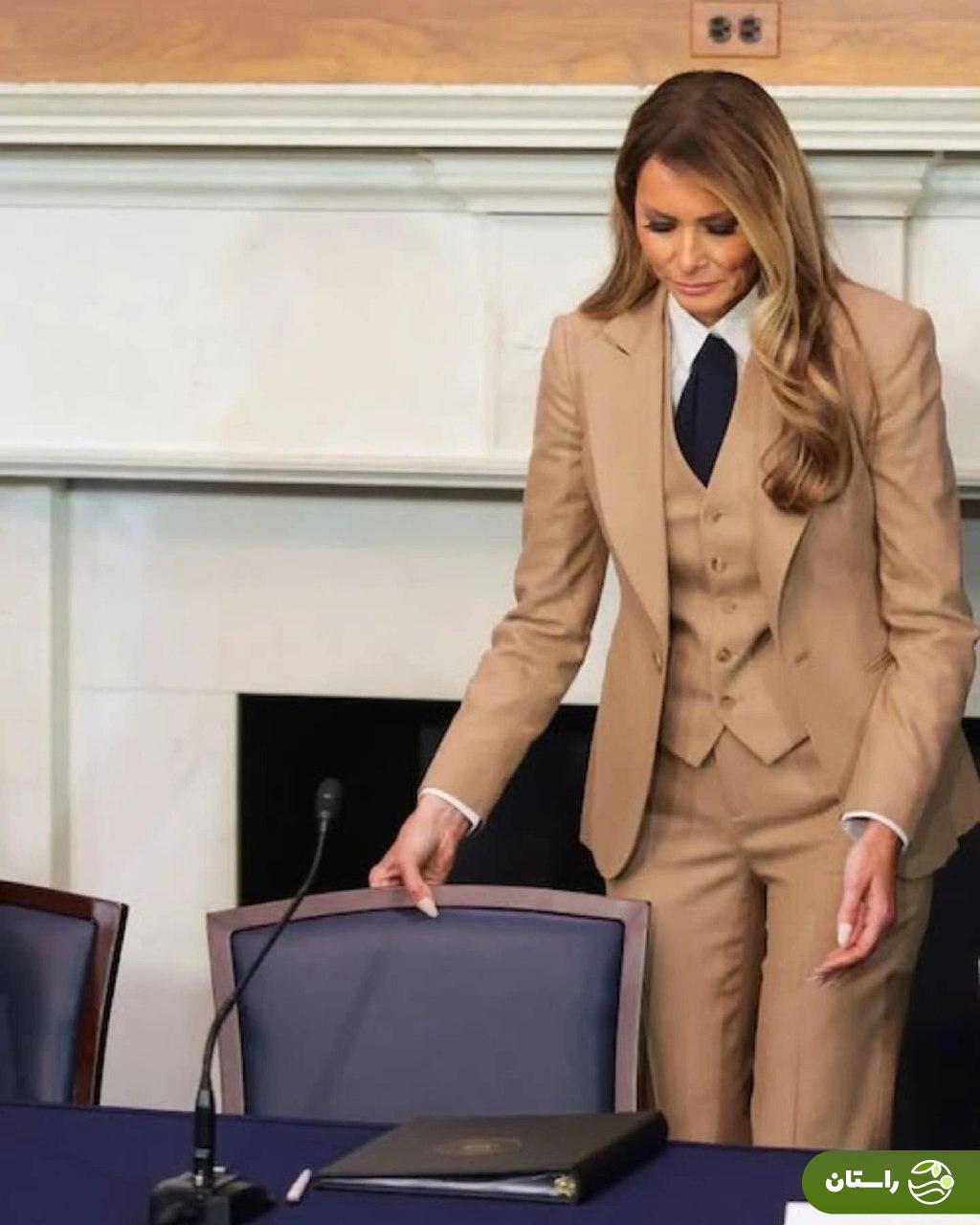 پوشش خبرساز ملانیا ترامپ در کنگره آمریکا و تمجید دونالد ترامپ از او + تصاویر