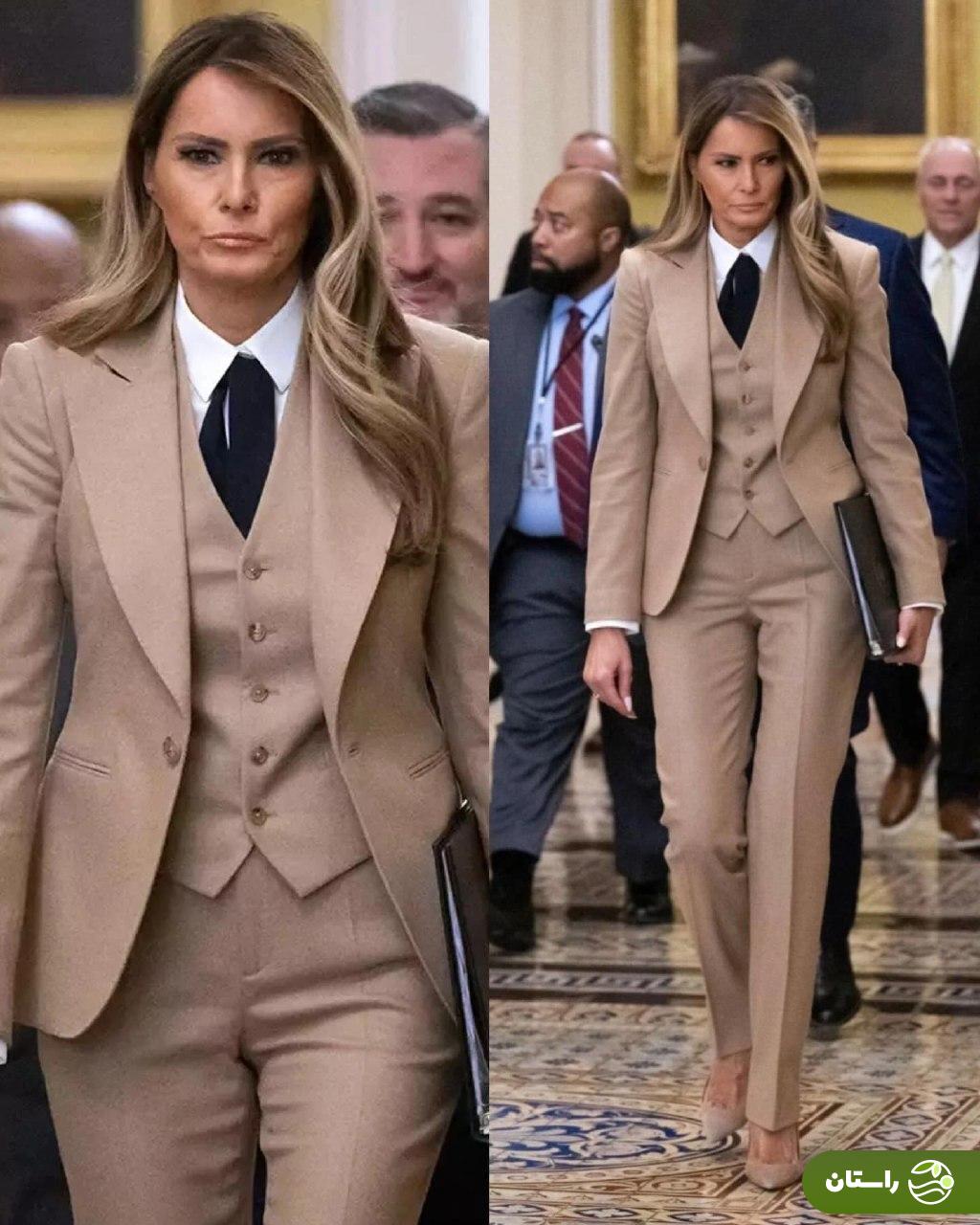 پوشش خبرساز ملانیا ترامپ در کنگره آمریکا و تمجید دونالد ترامپ از او + تصاویر