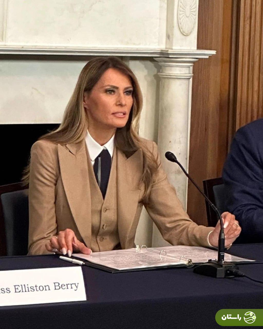 پوشش خبرساز ملانیا ترامپ در کنگره آمریکا و تمجید دونالد ترامپ از او + تصاویر