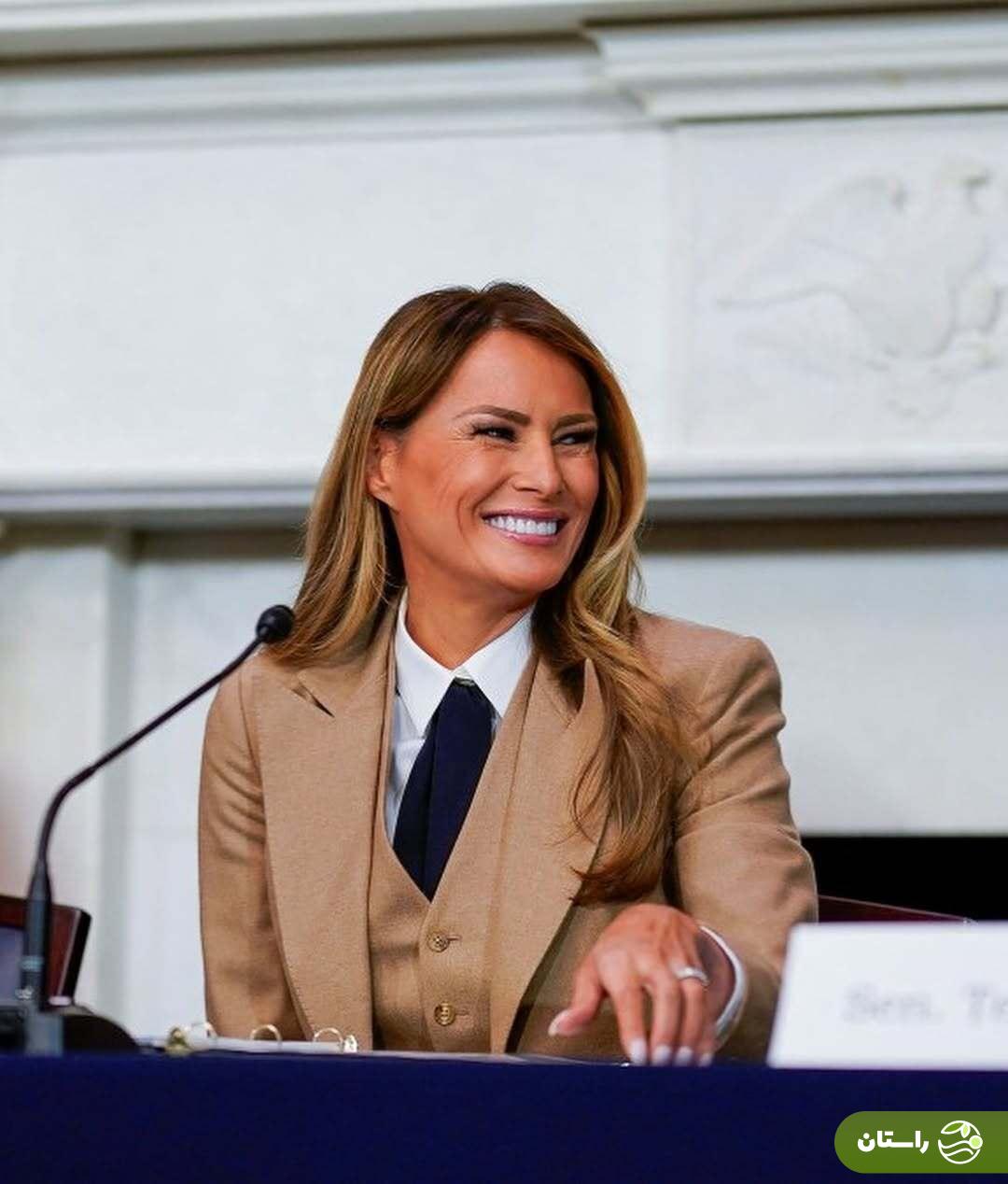 پوشش خبرساز ملانیا ترامپ در کنگره آمریکا و تمجید دونالد ترامپ از او + تصاویر