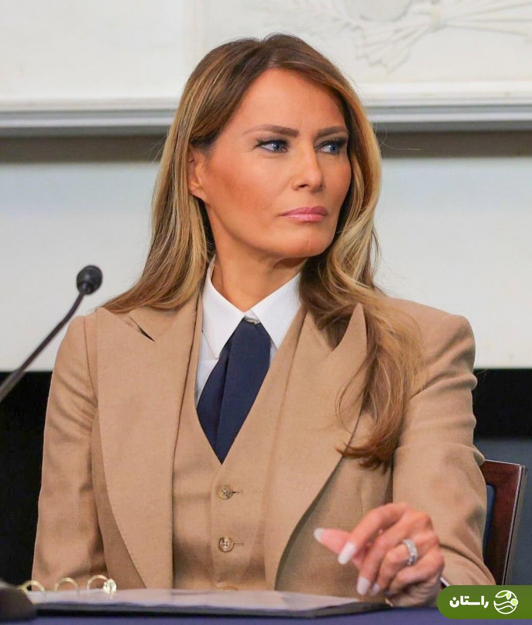 پوشش خبرساز ملانیا ترامپ در کنگره آمریکا و تمجید دونالد ترامپ از او + تصاویر