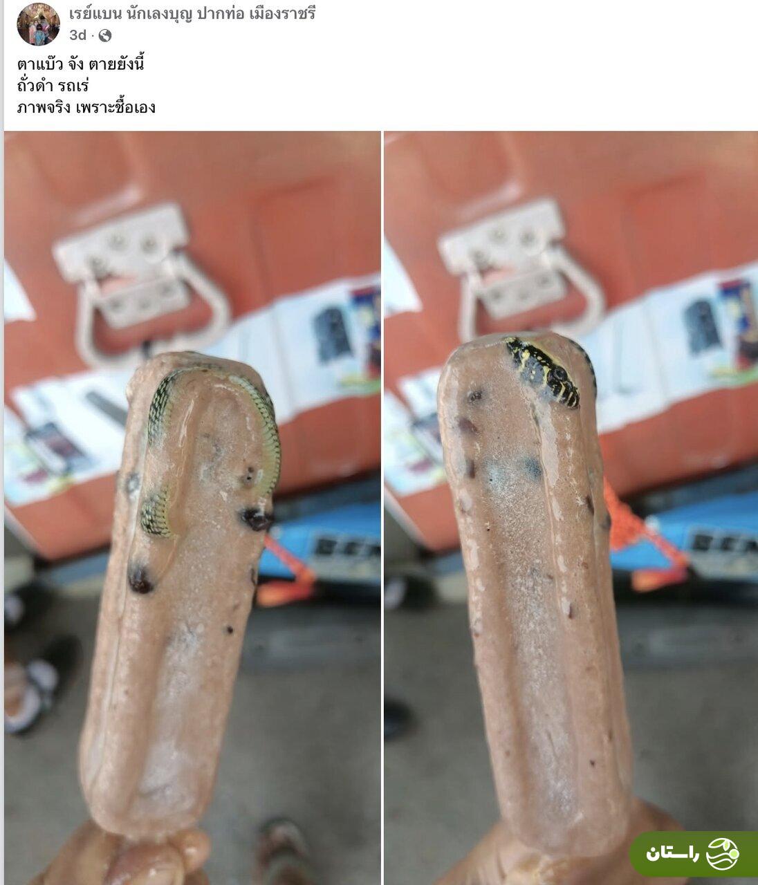 کشف مار در بستنی مرد کاربران شبکههای اجتماعی را شوکه کرد + عکس کشف مار در بستنی مرد کاربران شبکههای اجتماعی را شوکه کرد + عکس