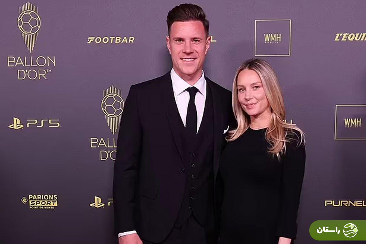 همسر تراشتگنَ، دروازه‌بان بارسلونا با این مرد به او خیانت کرد + عکس