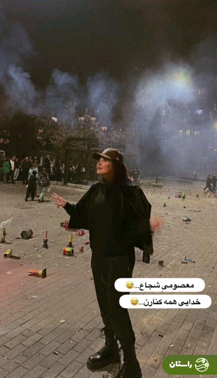 حرکت خطرناک مریم معصومی در چهارشنبهسوری حرکت خطرناک مریم معصومی در چهارشنبهسوری