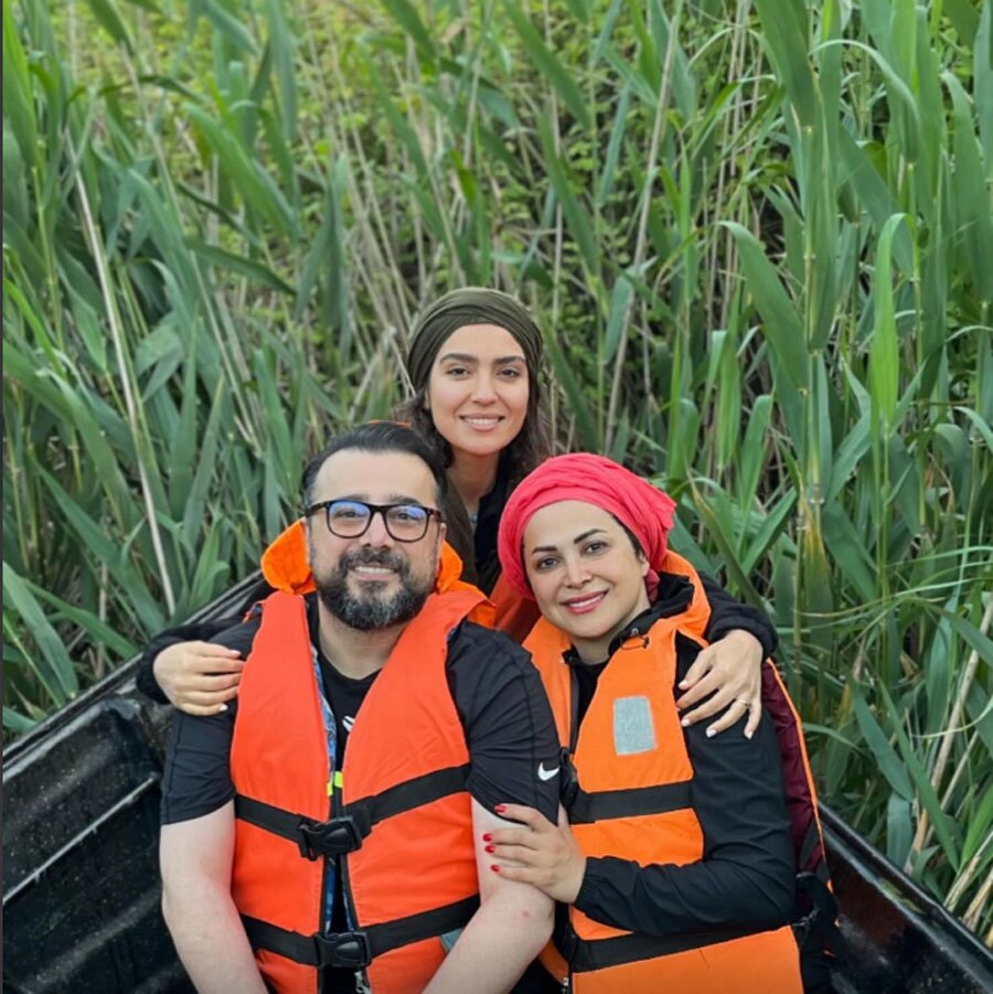 عکس | قایق‌سواری سپند امیرسلیمانی و همسرش با حضور یک مهمان ویژه
