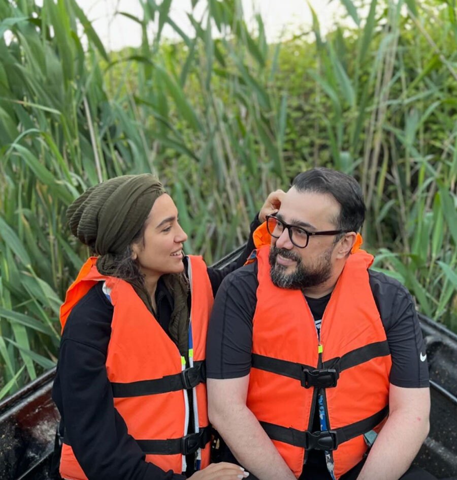عکس | قایق‌سواری سپند امیرسلیمانی و همسرش با حضور یک مهمان ویژه