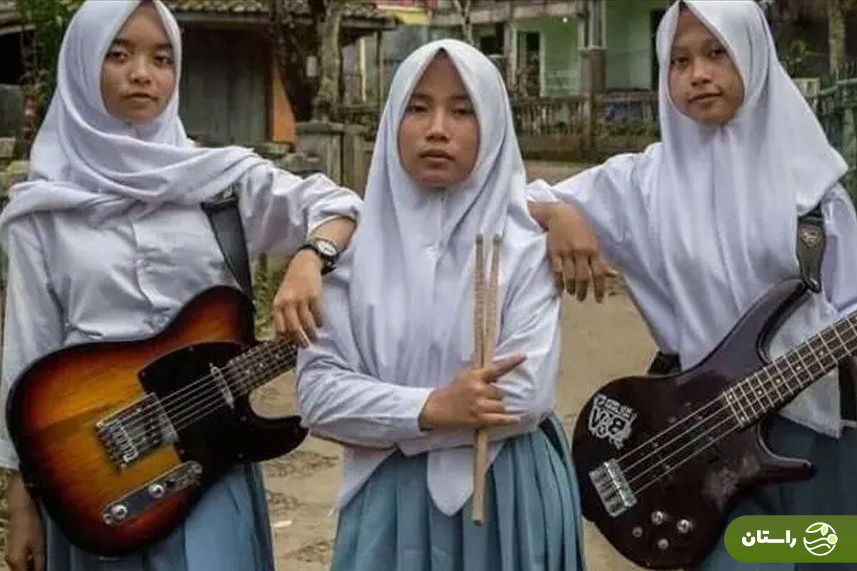 تاریخ‌سازی سه دختر محجبه با موسیقی متال