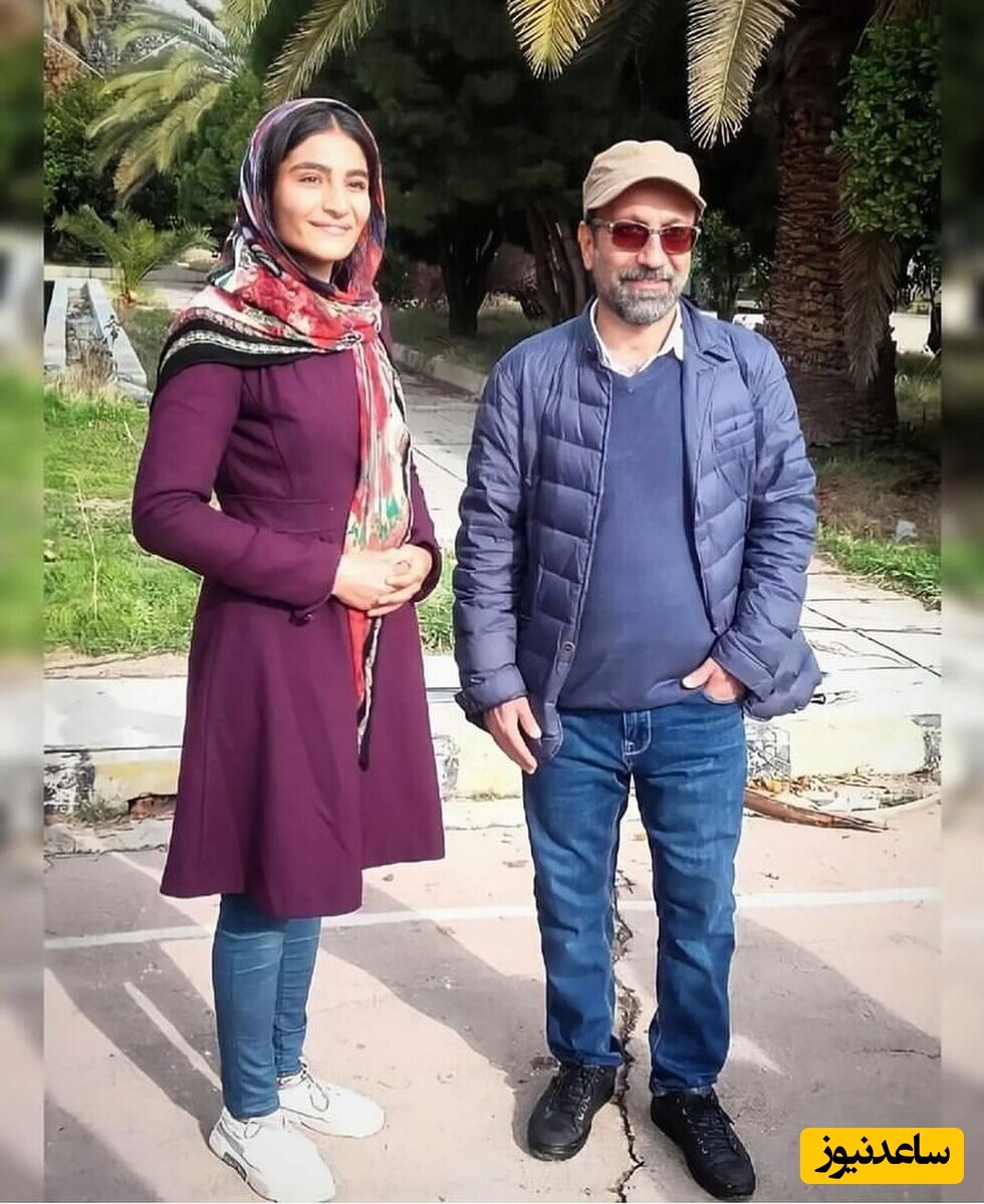 عکس |‌ سحر گلدوست با اصغر فرهادی در پشت صحنه فیلم قهرمان