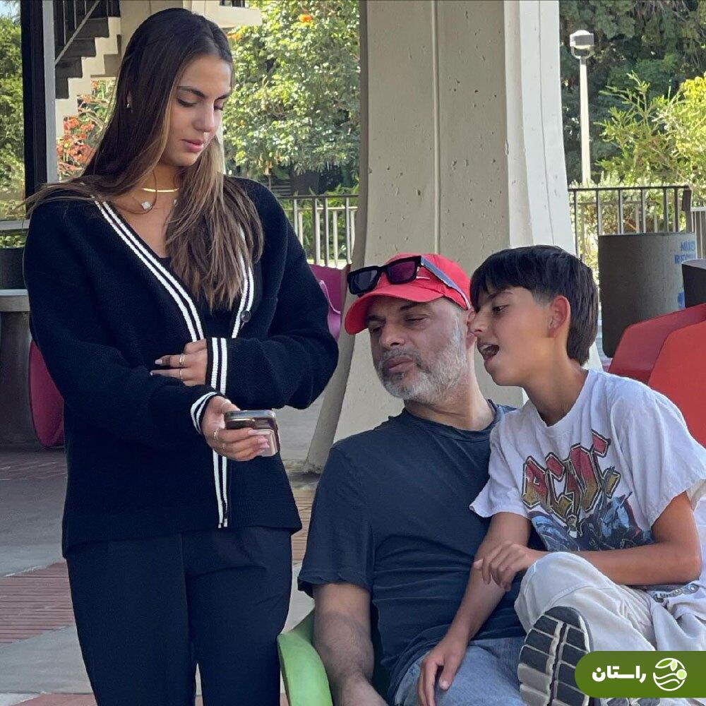 عکس تازه پیمان معادی با دختر و پسرش