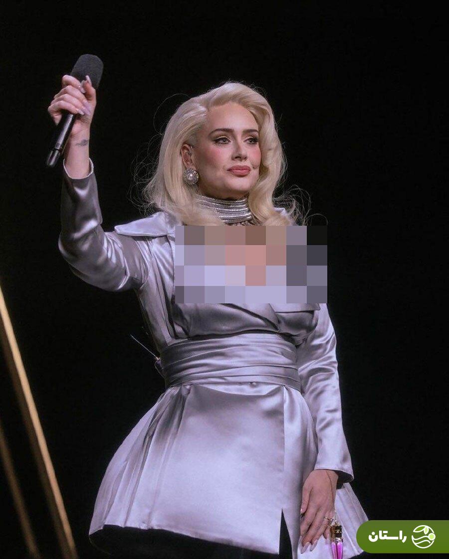 تصاویر | استایل جالب و خبرساز ادل در یک شب هیجان انگیز