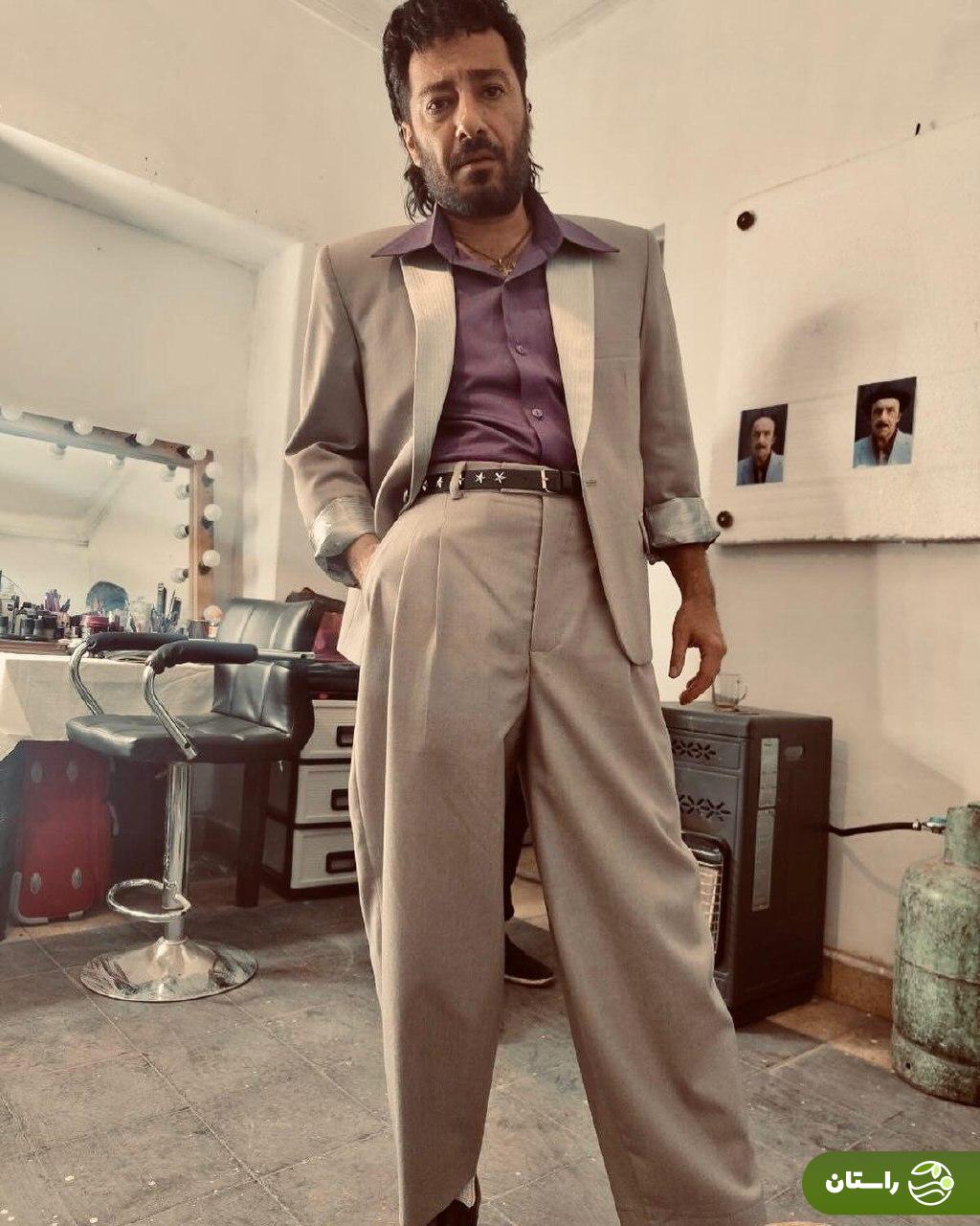 عکس |‌ استایل بامزه نوید محمدزاده در اتاق گریم فیلم زودپز