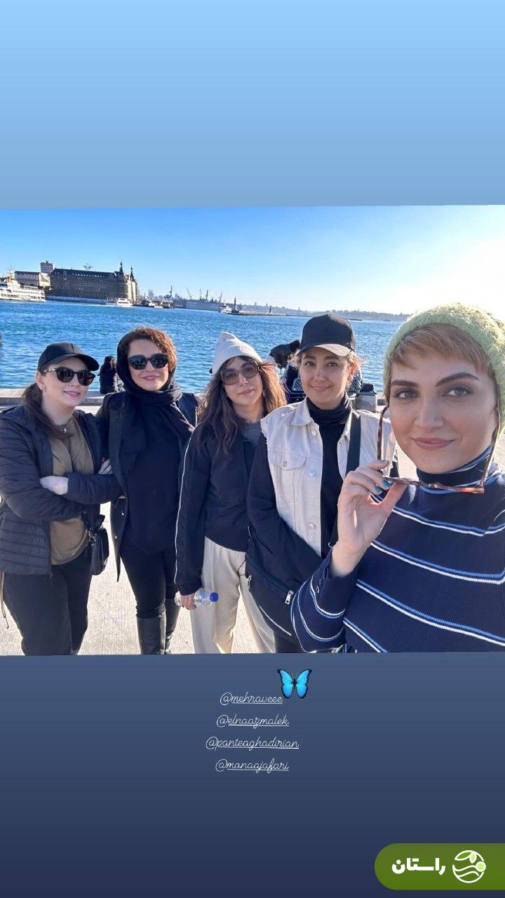 تصاویر | الناز ملک و مهراوه شریفی‌نیا در پشت صحنه سریال زخم کاری ۴ در استانبول