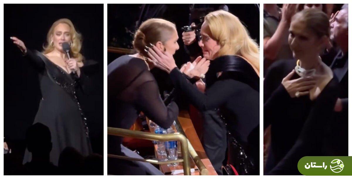 ویدئو | ملاقات غیرمنتظره در لاس و گاس؛ اشک‌های ادل پس از حضور سلین دیون در کنسرتش