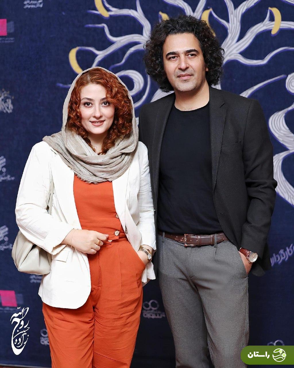 تصاویر | الهام طهموی و همسرش در اکران باغ کیانوش