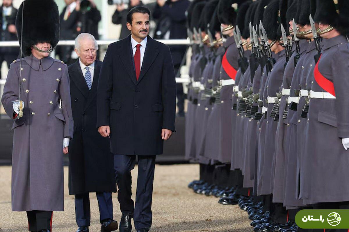 تصاویر | استقبال شاهانه از امیر قطر و همسرش در لندن تصاویر | استقبال شاهانه از امیر قطر و همسرش در لندن