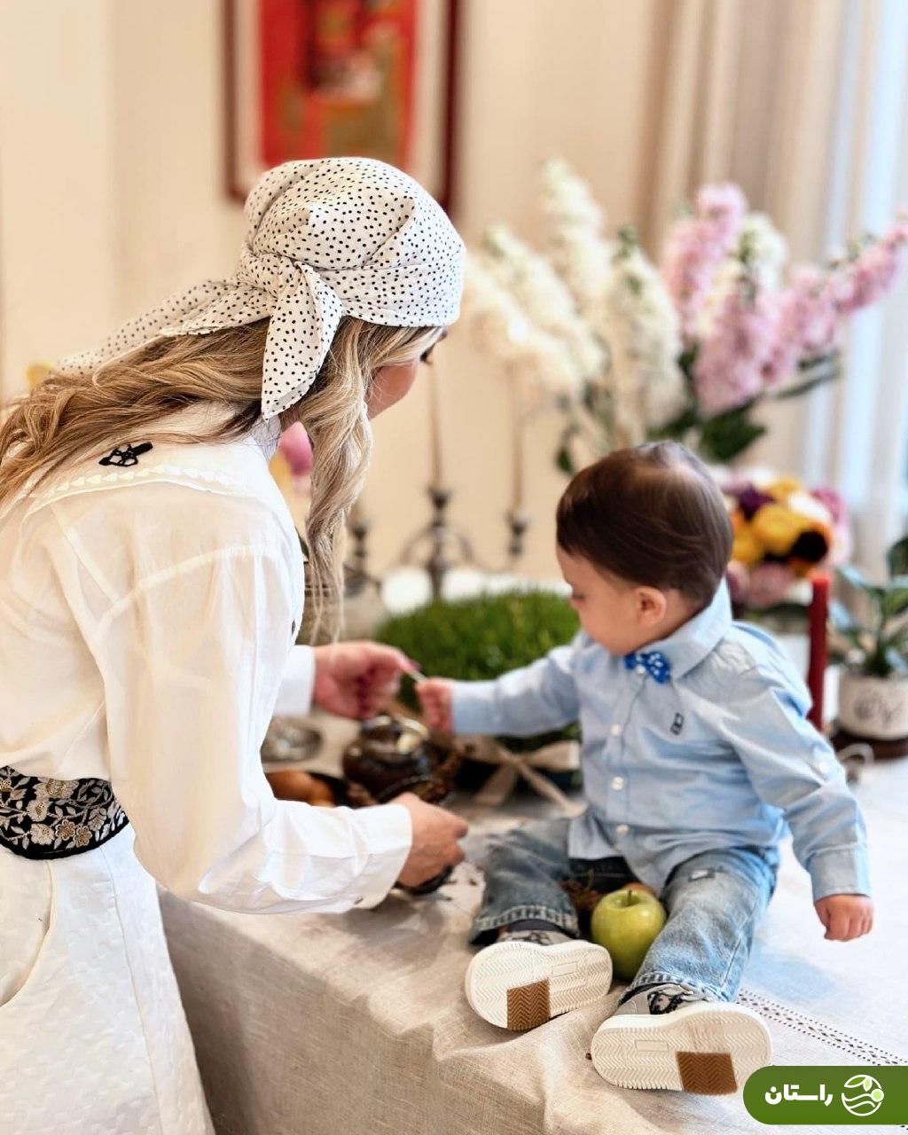 تصاویر | سفره هفت‌سین به سبک مینا مختاری و بهرام رادان