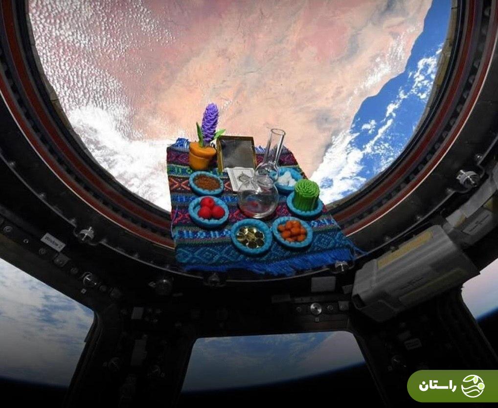 عکس | سفره هفت سین یاسمین مقبلی در فضا عکس | سفره هفت سین یاسمین مقبلی در فضا