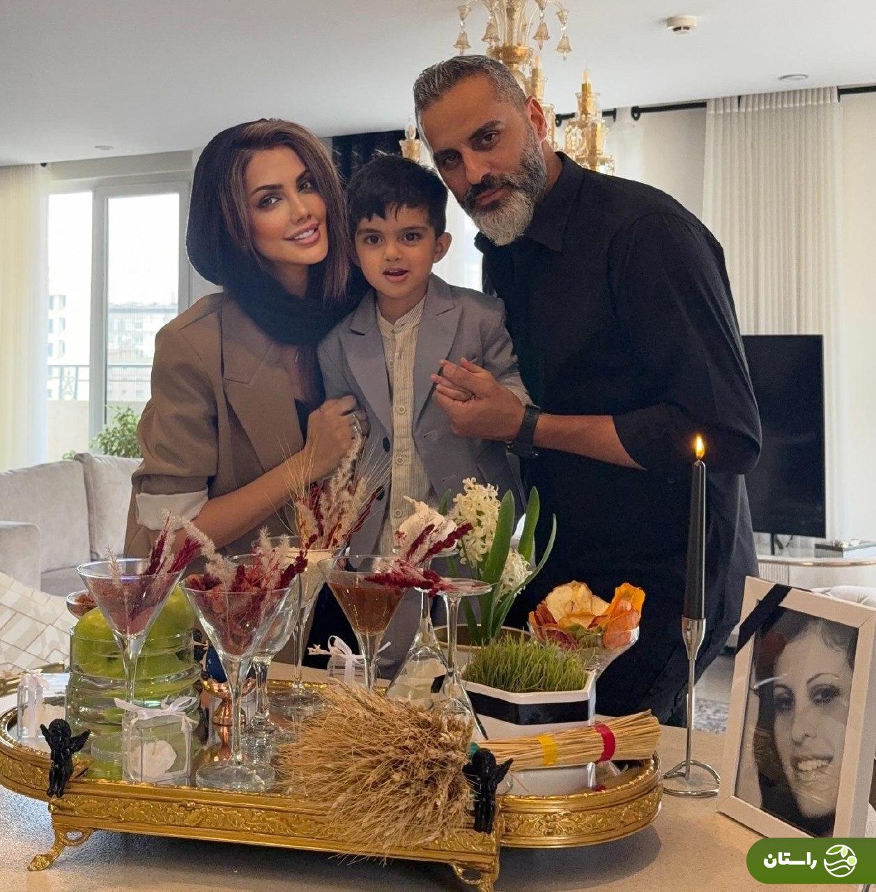 عکس خانوادگی صبا تاجیک و علیرام نورایی پای سفره هفتسین عکس خانوادگی صبا تاجیک و علیرام نورایی پای سفره هفتسین