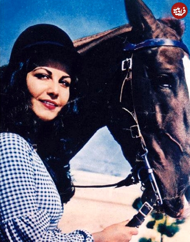 عکس | تونل زمان؛ پوری بنایی در کنار اسب محبوب‌اش در دهه ۵۰