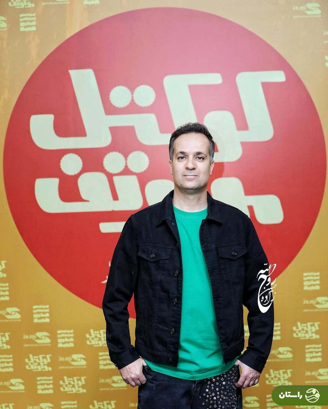 عکس | تیپ متفاوت و خاص ارسطو سریال پایتخت در اکران «کوکتل مولوتوف»