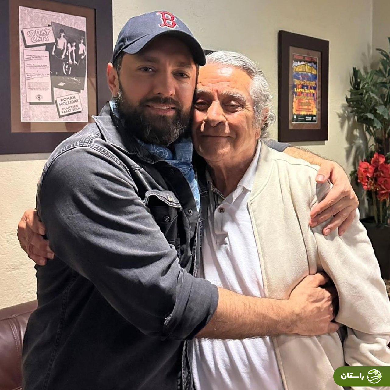 عکس |  دیدار  بهرام رادان و بهروز وثوقی در پشت صحنه کنسرت- نمایش «سی‌صد» در کالیفرنیا