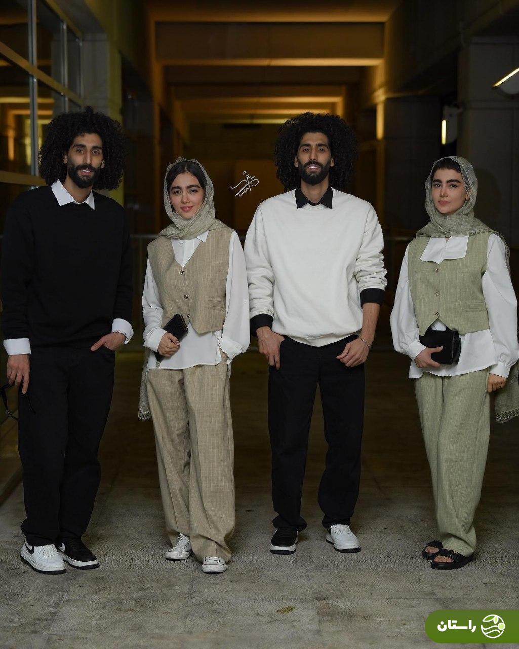 عکس چهار نفره سارا و نیکا و رحمان و رحیم در اکران آخرین قسمت پایتخت ۷