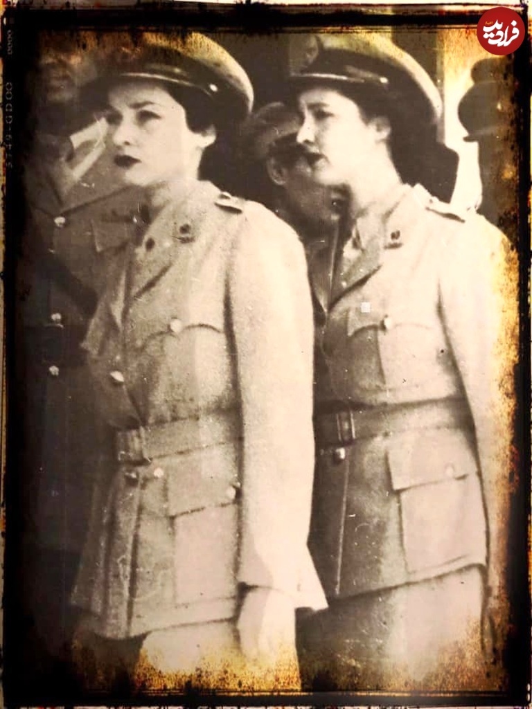 عکس | تونل زمان؛ «فوزیه و خواهرش فائزه» در لباس ارتش مصر؛ سال ۱۳۲۹