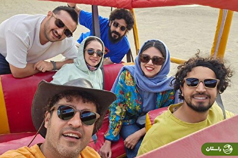 عکس | سلفی  بیتا (ماهور الوند)، فرزاد (مهرداد صدیقیان) و اشکان (مجتبی پیرزاده) سریال «جان سخت» در گرجستان