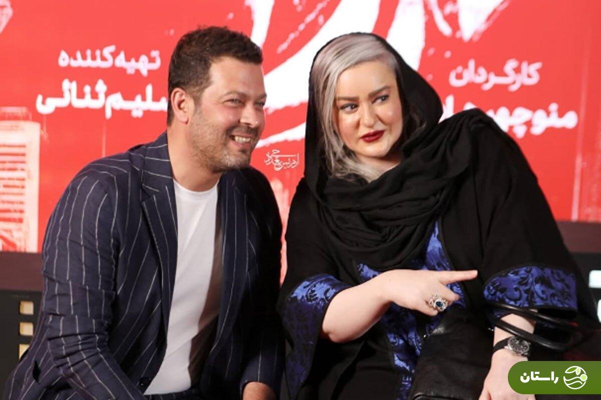 تصاویر | حرف‌های درگوشی و خنده‌های نعیمه نظام دوست و پژمان بازغی در اکران خصوصی سریال یزدان