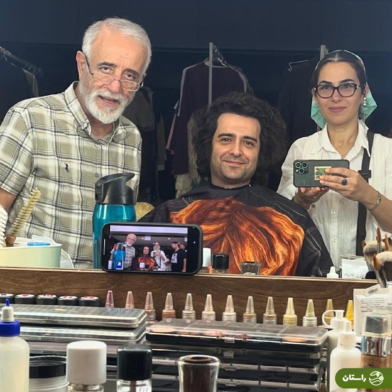 عکس | امیرحسین آرمان و تینا پاکروان در اتاق گریم سریال «تاسیان»