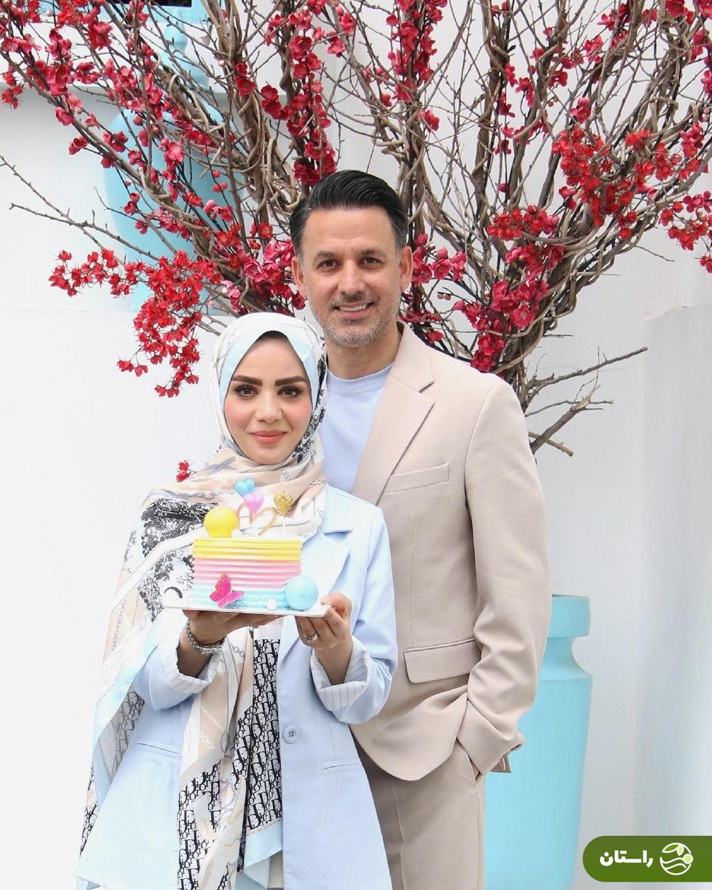 جشن تولد ۳۶ سالگی مبینا نصیری مجری تلویزیون با حضور همسرش