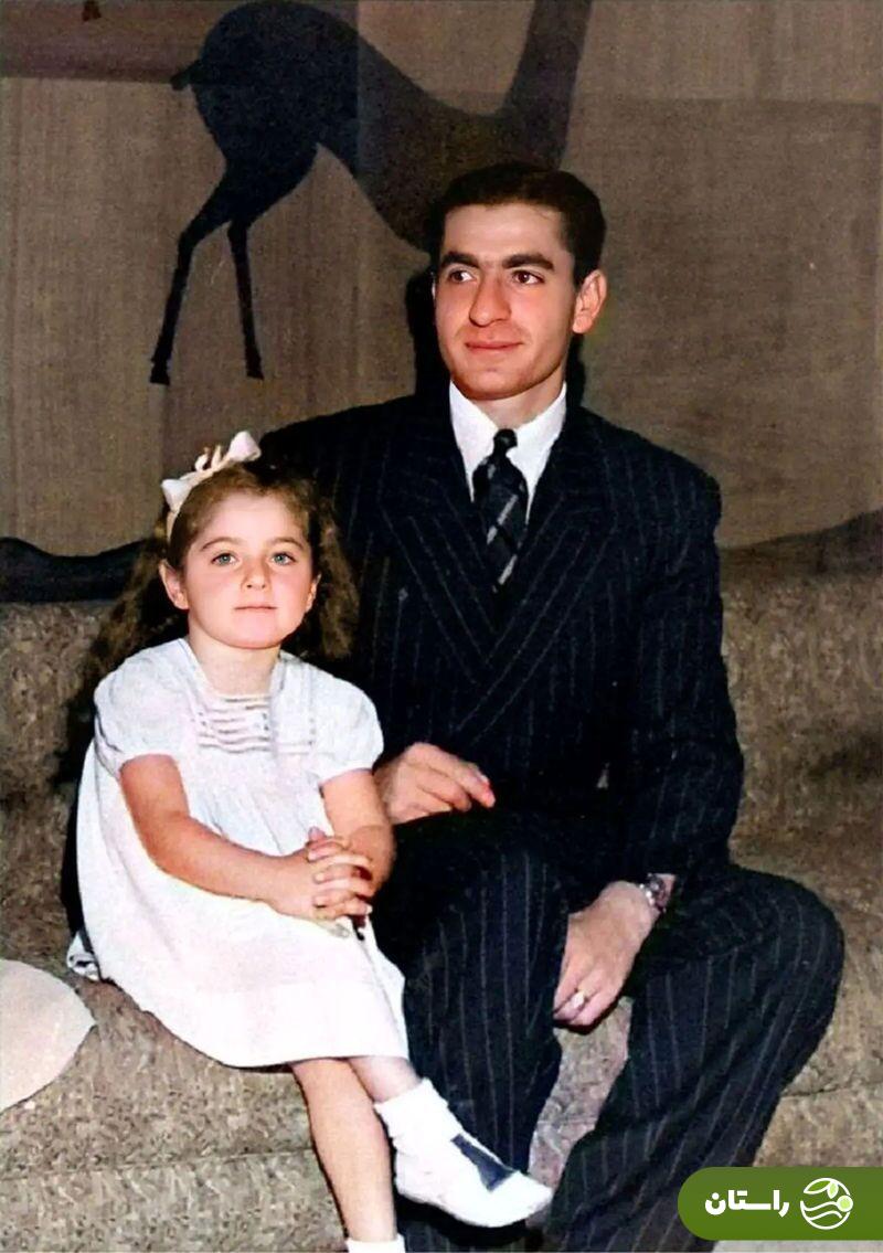 عکس‌ | تونل زمان؛ شهناز پهلوی با استایل پرنسسی کنار پدرش