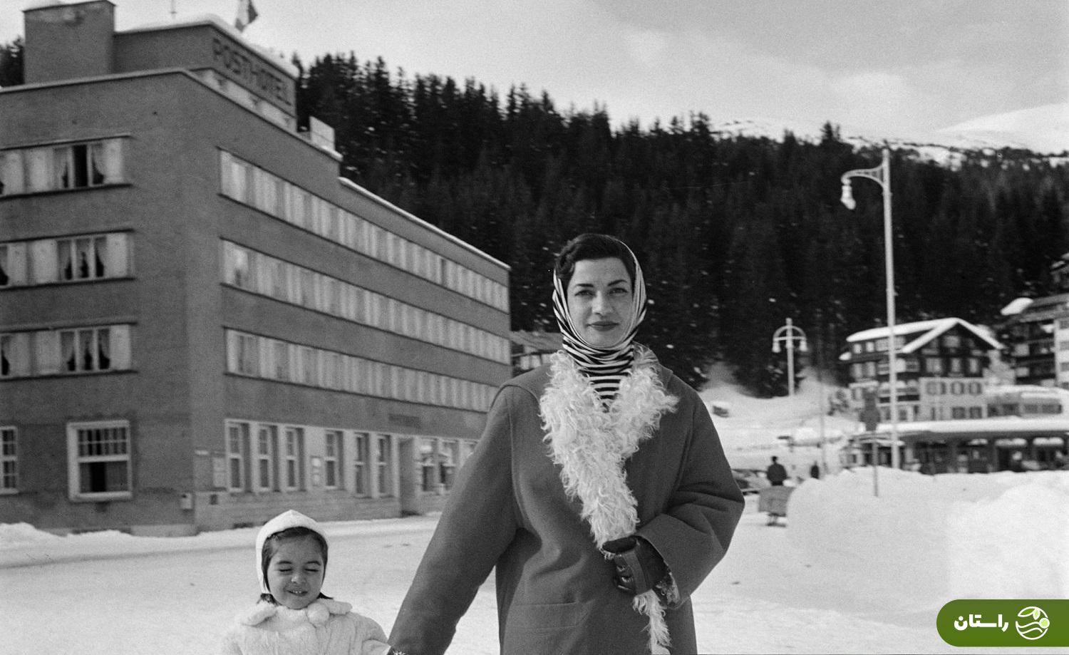 عکس |‌ تونل زمان؛ خوشگذرانی اشرف پهلوی و دخترش در سوئیس؛ سال ۱۳۳۲