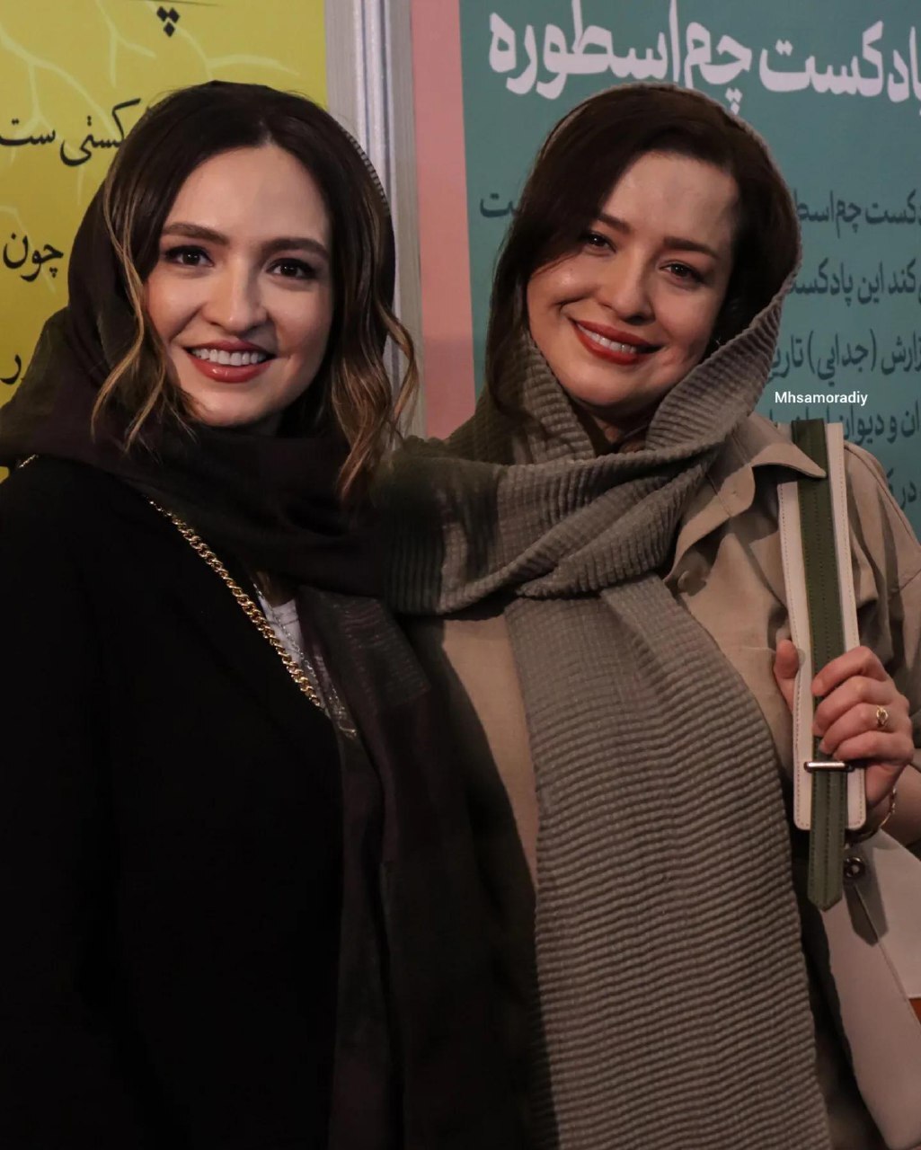 عکس | گلاره عباسی و مهراوه شریفی‌نیا در نمایشگاه کتاب