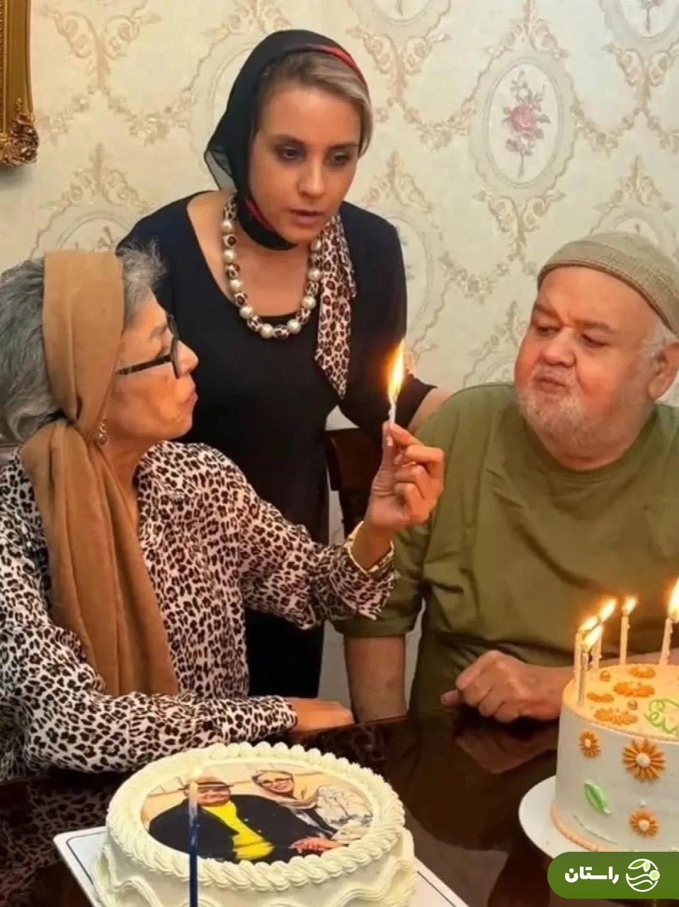 عکس | جشن تولد همسر اکبر عبدی در کنار خانواده