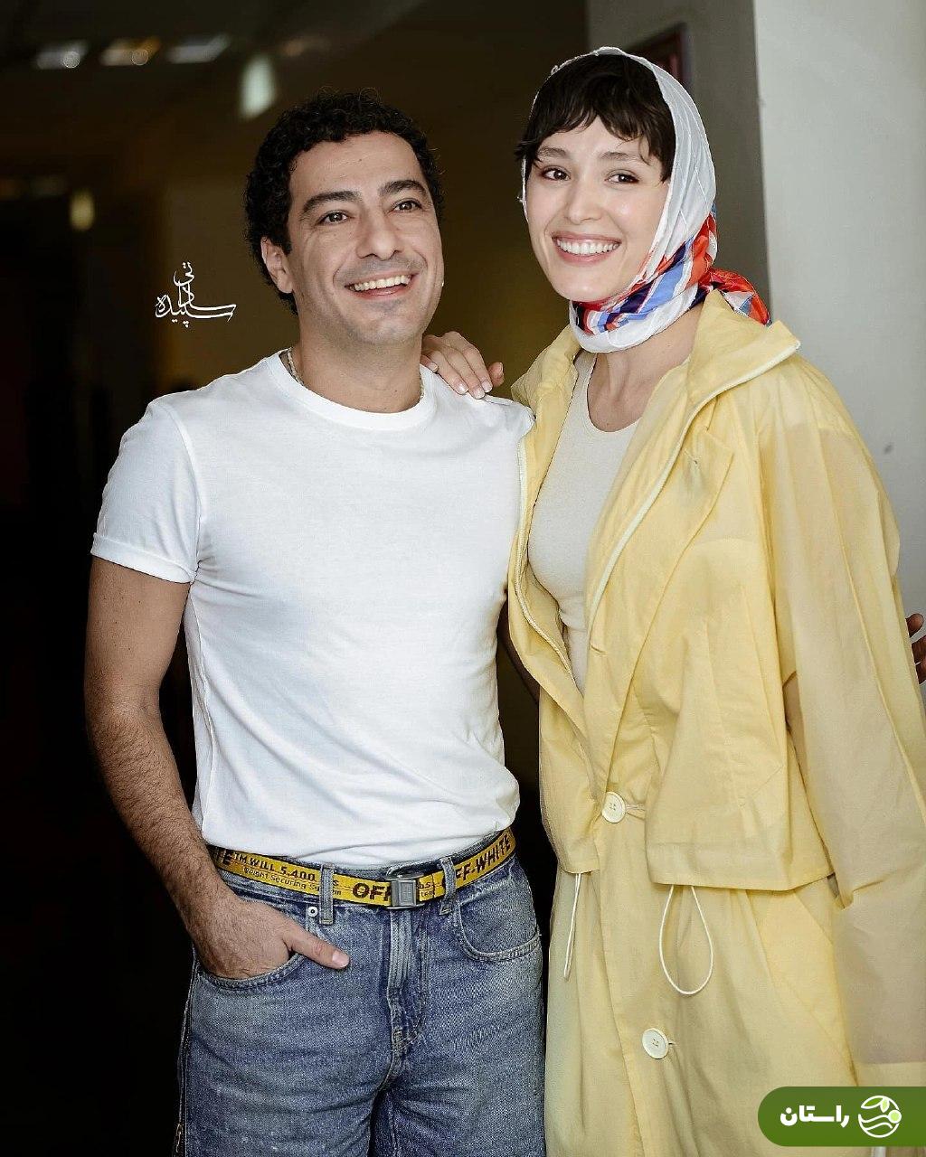 تصاویر عاشقانه نوید محمدزاده و فرشته حسینی در اکران مردمی فیلم «بی سر و صدا»