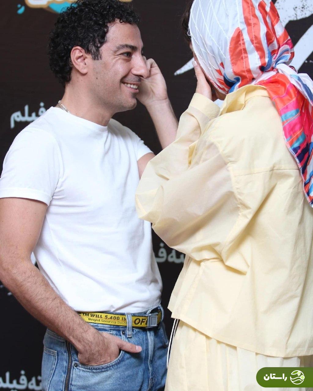 تصاویر عاشقانه نوید محمدزاده و فرشته حسینی در اکران مردمی فیلم «بی سر و صدا»